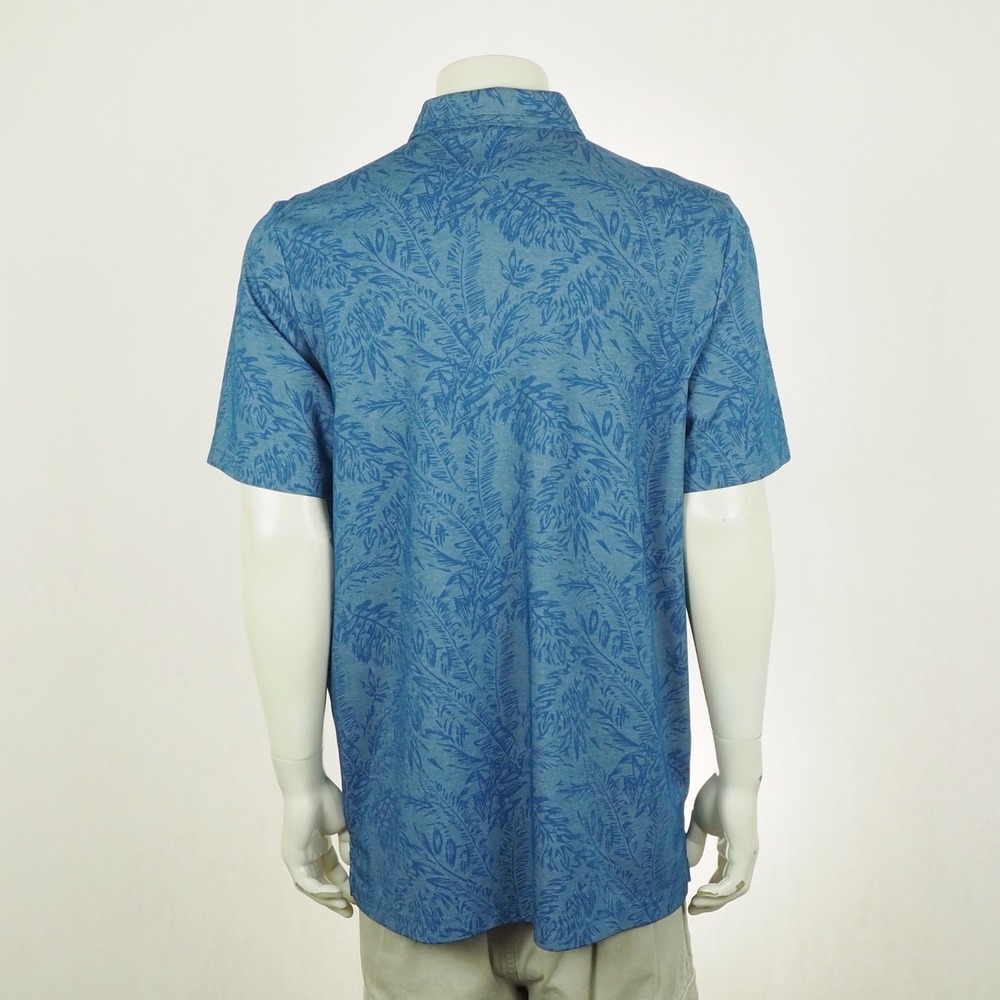 New Travis Mathew Forever Young Golf Polo Shirt Mens 2XL XXL Blue Floral Stretch - Picture 3 of 4